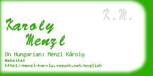 karoly menzl business card