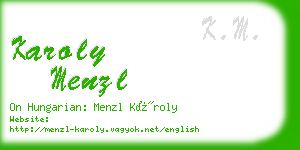 karoly menzl business card